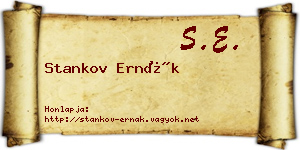 Stankov Ernák névjegykártya
